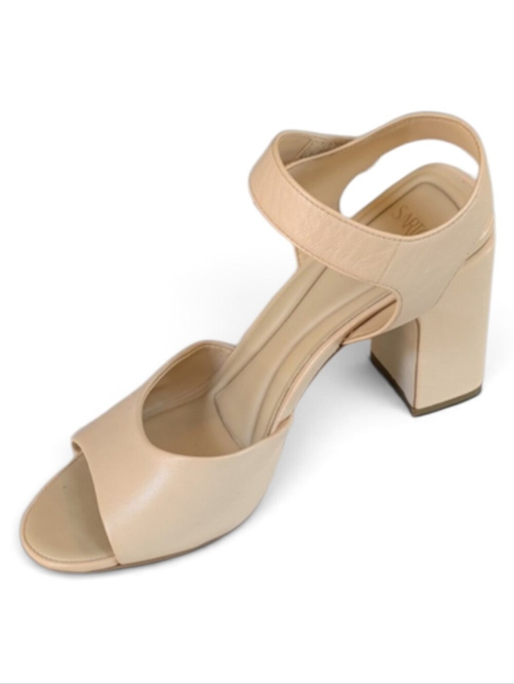 Franco Sarto, Flexa Natalie ,Cream/ Light Tan Block Heel, Leather Shoes. Sz 7.5